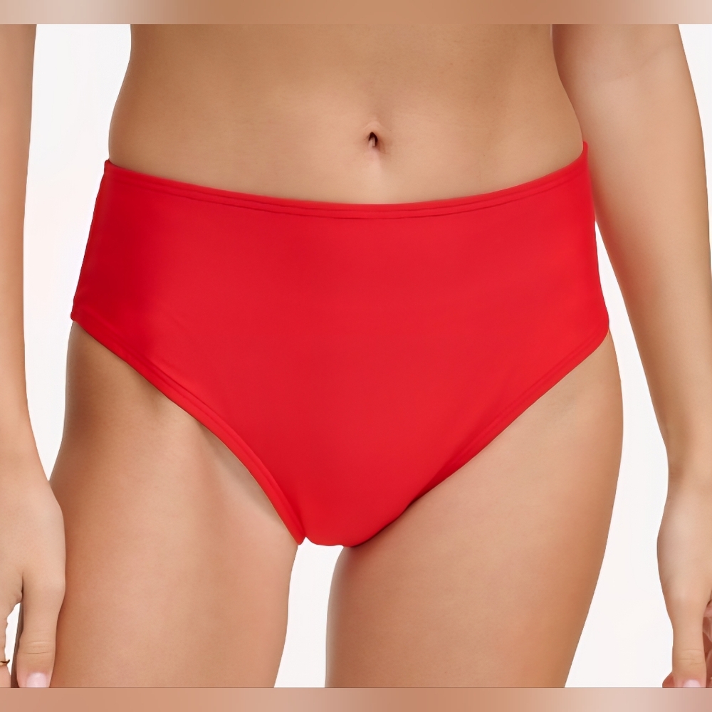 Dkny Women's Classic Mid Rise Bikini Bottoms - Real Red, Small